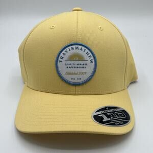 NEW Travis Mathew Ferry Flight Yellow blue Snapback Flexfit 110 Hat Adult OSFM